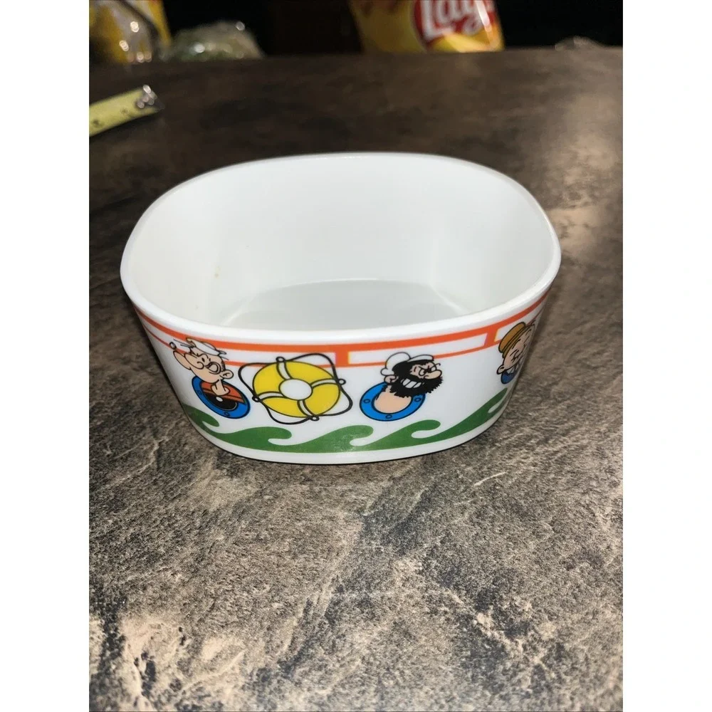 Vintage Deka Popeye Small Plastic Bowl - 1970s Ship Boat Design - Dip/Snack Bowl